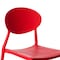 Fabulaxe Modern Plastic Outdoor Dining Chair with Open Oval Back Design, Red QI004226.RD - alternate 4